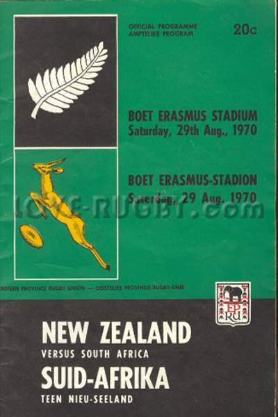 1970 South Africa v New Zealand  Rugby Programme
